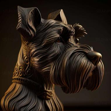 3D model Zwergschnauzer dog (STL)